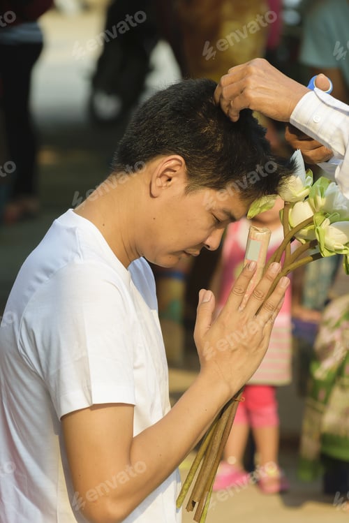 Preview: Thai Culture Buddhism Ordination Ceremony At Temple,