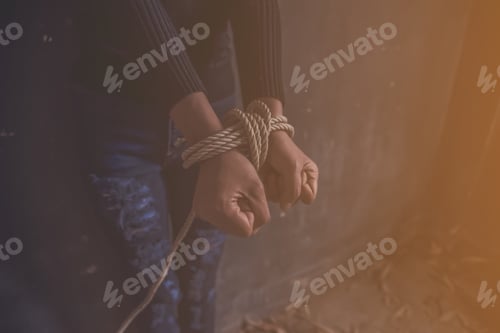 Preview: Women Were Incarcerated With Violence. Concept Of Human Rights.