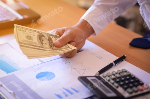 Preview: Financial Data Review with Currency Stack and Calculator