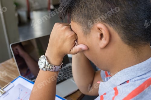 Preview: Young Freelancer Feels Tired And Headache With Business Problems