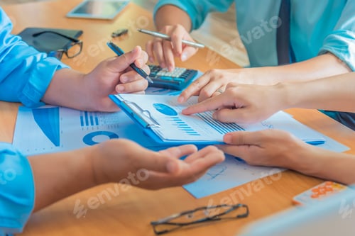 Preview: Businessman Working With Sheet Analysis Charts.