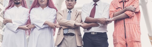 Preview: Diverse Business Men Holding Hands Support Team. Coordinating Of Business Unity In Order To Succeed