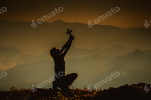 Preview: The Human Hand Holds Cross A Christian Religion Faith Concept