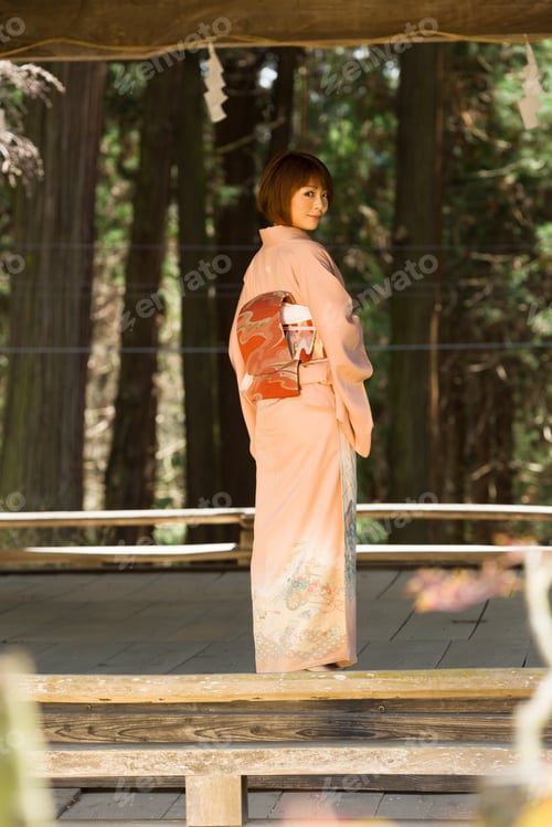 Preview: Woman And Cherry Blossoms Of The Japanese Kimono