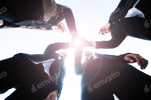 Preview: Muslim Business People Join Hands Together. Team Teamwork Togetherness Collaboration Concept.