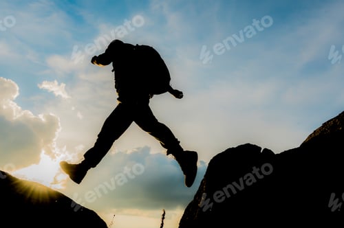 Preview: Male Silhouette In The Mountains