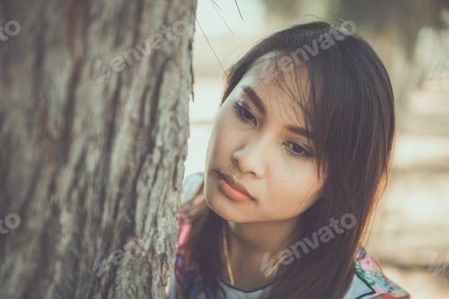 Preview: Close Up Sad Beautiful Asian Woman From Unrequire Love,She Think So Much About Boyfriend,Life