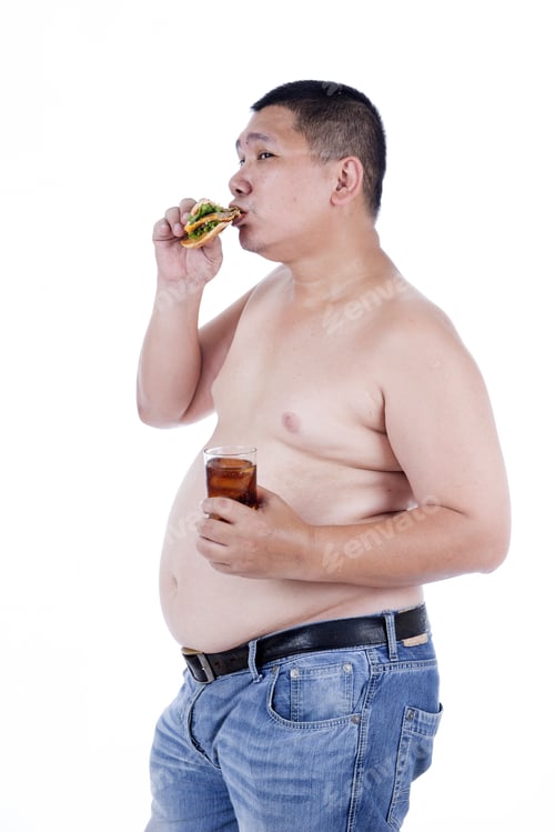Preview: Belly Fat People At Large From Eating Behaviors. Junk Food. Enjoy Eating