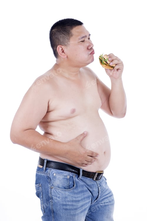 Preview: Belly Fat People At Large From Eating Behaviors. Junk Food. Enjoy Eating