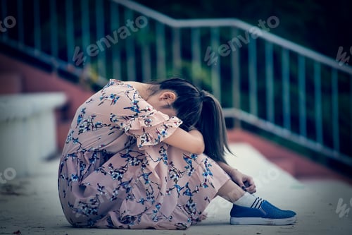 Preview: Asian Woman Sad From Love,She Worry Because Stress From Boyfriend,Heartbreak Woman Concept,Thailand