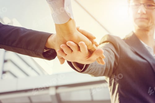 Preview: Success Teamwork Concept, Ant'S Eye View Business People Joining Hands.