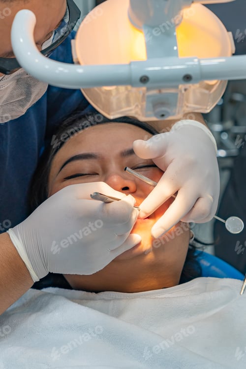 Preview: Vertical Photo Of Woman Having Dental Healthcare At Dentist'S Office