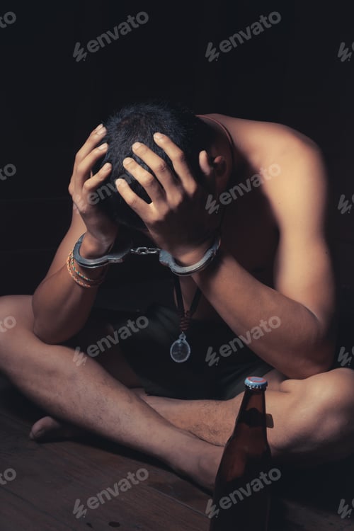 Preview: The Prisoners Were Handcuffed. A Concept Of A Man Arrested For Drinking A Driving.