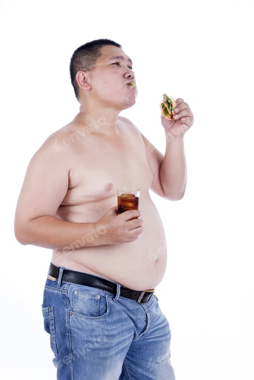 Preview: Belly Fat People At Large From Eating Behaviors. Junk Food. Enjoy Eating