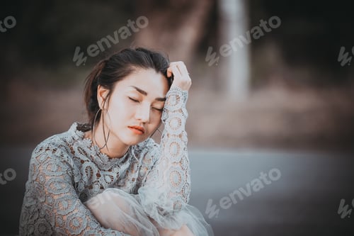 Preview: Asian Woman Sad From Love,She Worry Because Stress From Boyfriend,Heartbreak Woman Concept,Thailand