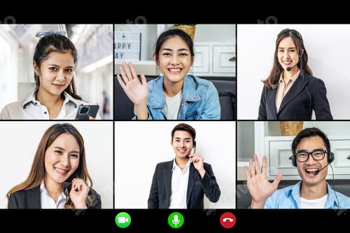Preview: Video Conference Facetime Screen Monitor , Meeting Of Friends On-Line, Colleagues Working