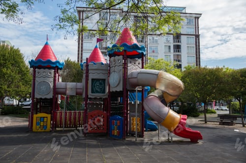 Preview: Colorful Playground. Apartment In The Background