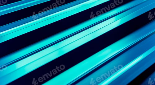 Preview: Green Metallic Roof Tiles Background With Light Pattern.