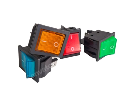 Preview: Electronic Component. Switch On White Background