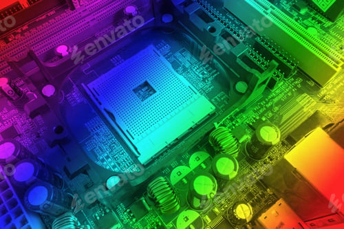Preview: Computer Motherboard, Electronic Components On Circuits Board