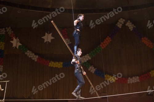 Preview: Performances Of Rope Walkers In The Circus