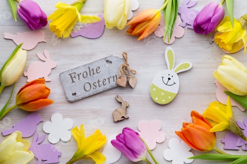 Preview: Easter And Spring Accessories. Greeting Card.
