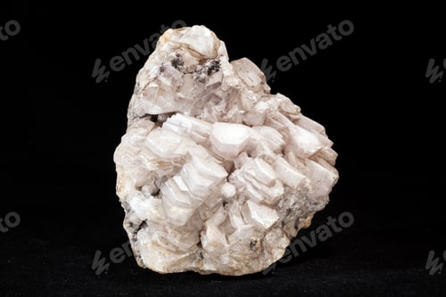 Preview: Calcite Mineral From The Group Of Carbonate On The Black Background