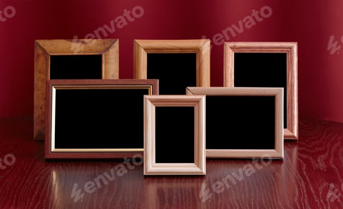 Preview: Photo Frames On Red Background