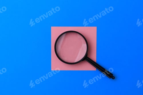 Preview: Black Classic Magnifying Glass. Search Symbol. Copy Space For Text Or Inscription