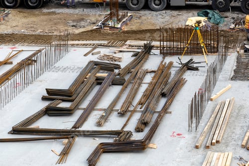 Preview: Steel Reinforcement Rods Used To Reinforce Concrete For Construction Work In A Construction Site.