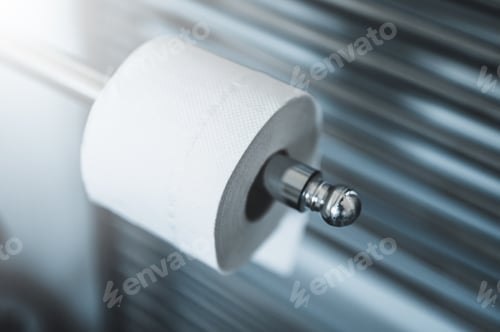 Preview: Close-Up Of Toilet Paper. Toilet Paper In Bathroom. Hygiene Concept.
