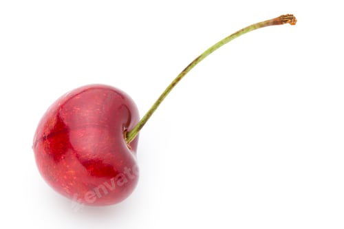 Preview: Cherry, Fresh On A White Background.
