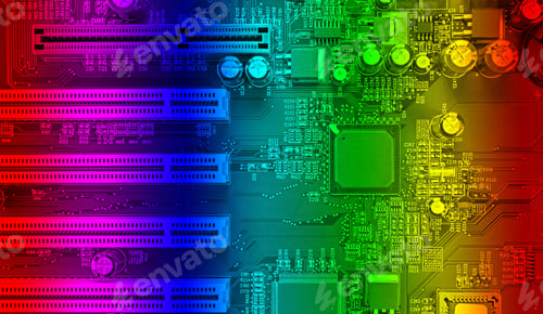 Preview: Computer Motherboard, Electronic Components On Circuits Board