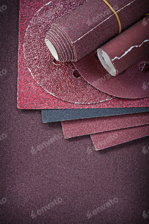 Preview: Assortment Of Abrasive Tools On Polishing Sheet.