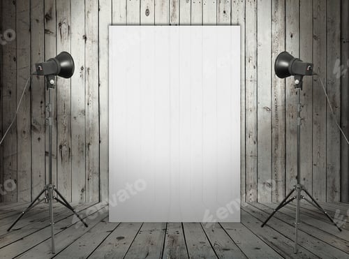 Preview: Billboard In Old Studio, Urban Background With Placard