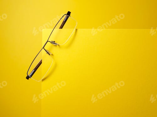 Preview: Simple And Modern Eye Glasses Over Yellow Background