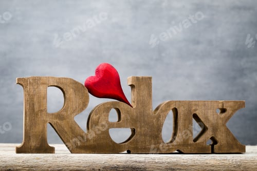 Preview: Wooden Rustic Heart On The Grey Background.