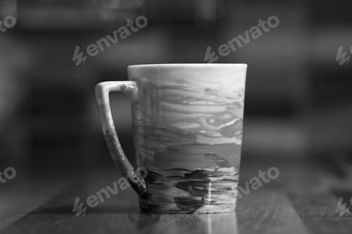 Preview: Colorful Tea Mug, Reflection On The Table.