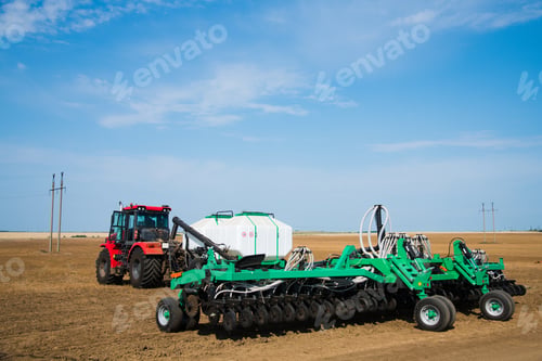 Preview: Tractor During Plowing. Agricultural Tillage In Spring