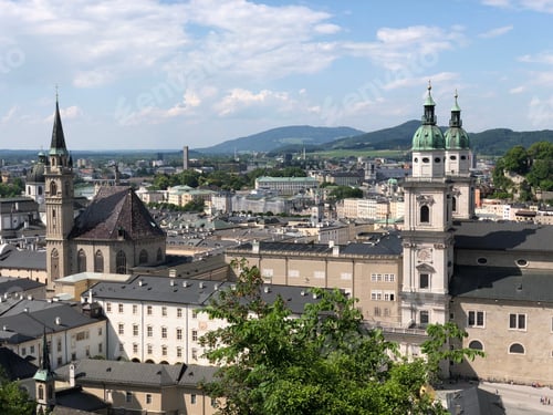 Preview: The Franciscan Church And The Salzburg Cathedral In Salzburg, Austria