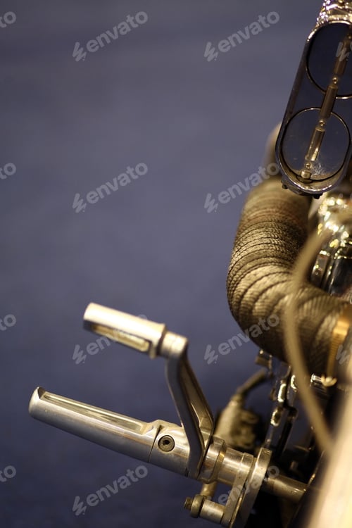 Preview: Color Detail With The Break Pedal Of A Motorcycle.