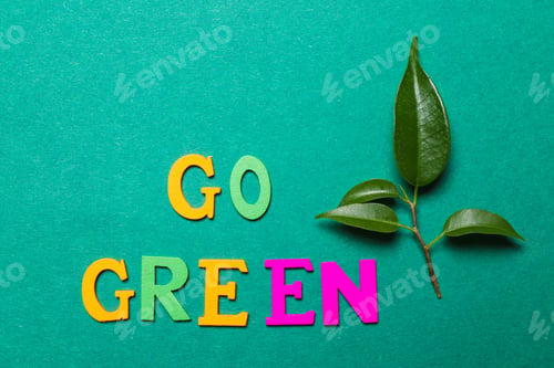 Preview: Text Go Green On Color Background