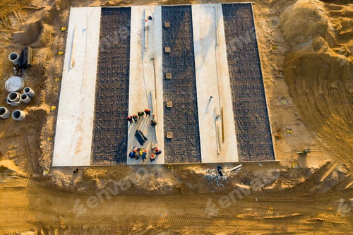 Preview: Construction Work. Placing Concrete Foundations.