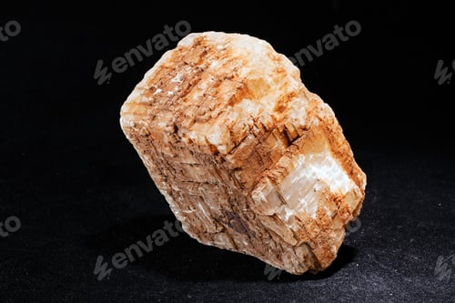 Preview: Calcite Mineral From The Group Of Carbonate On The Black Background