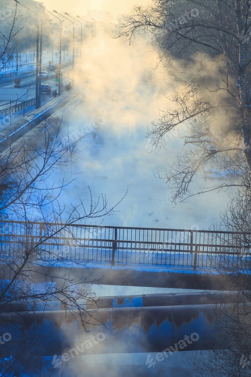Preview: Smoke From The Pipes Of The Factory In Winter