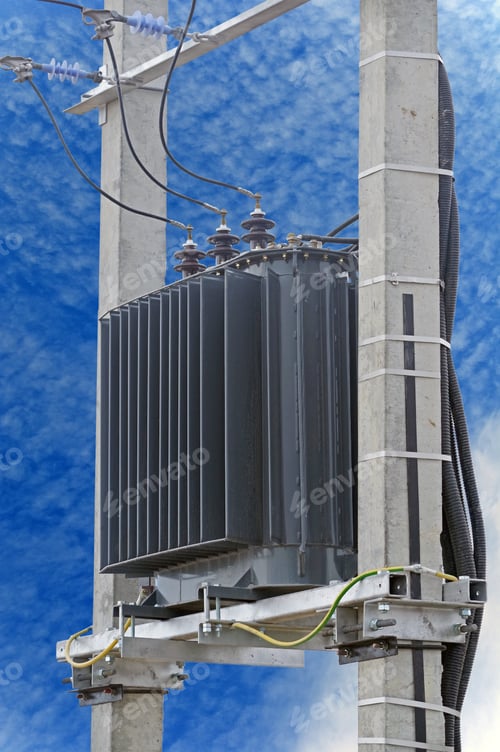 Preview: Electric Tower High Voltage And High Voltage Transformer Post