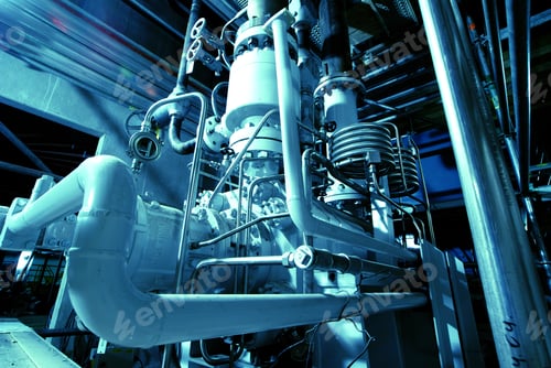 Preview: Pipes, Tubes, Machinery And Steam Turbine At A Power Plant