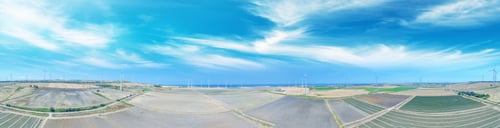 Preview: Windmill Wnergy Production, Panoramic Aerial View.