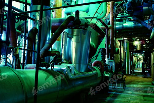 Preview: Equipment, Cables And Piping As Found Inside Of A Old Industrial Power Plant