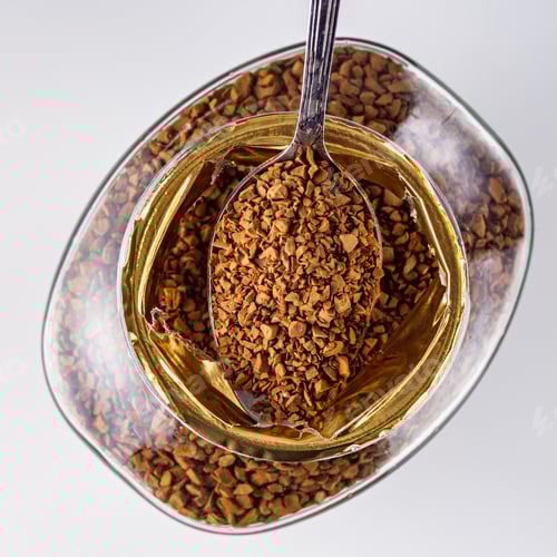 Preview: Instant Coffee Granules On A White Acrylic Background